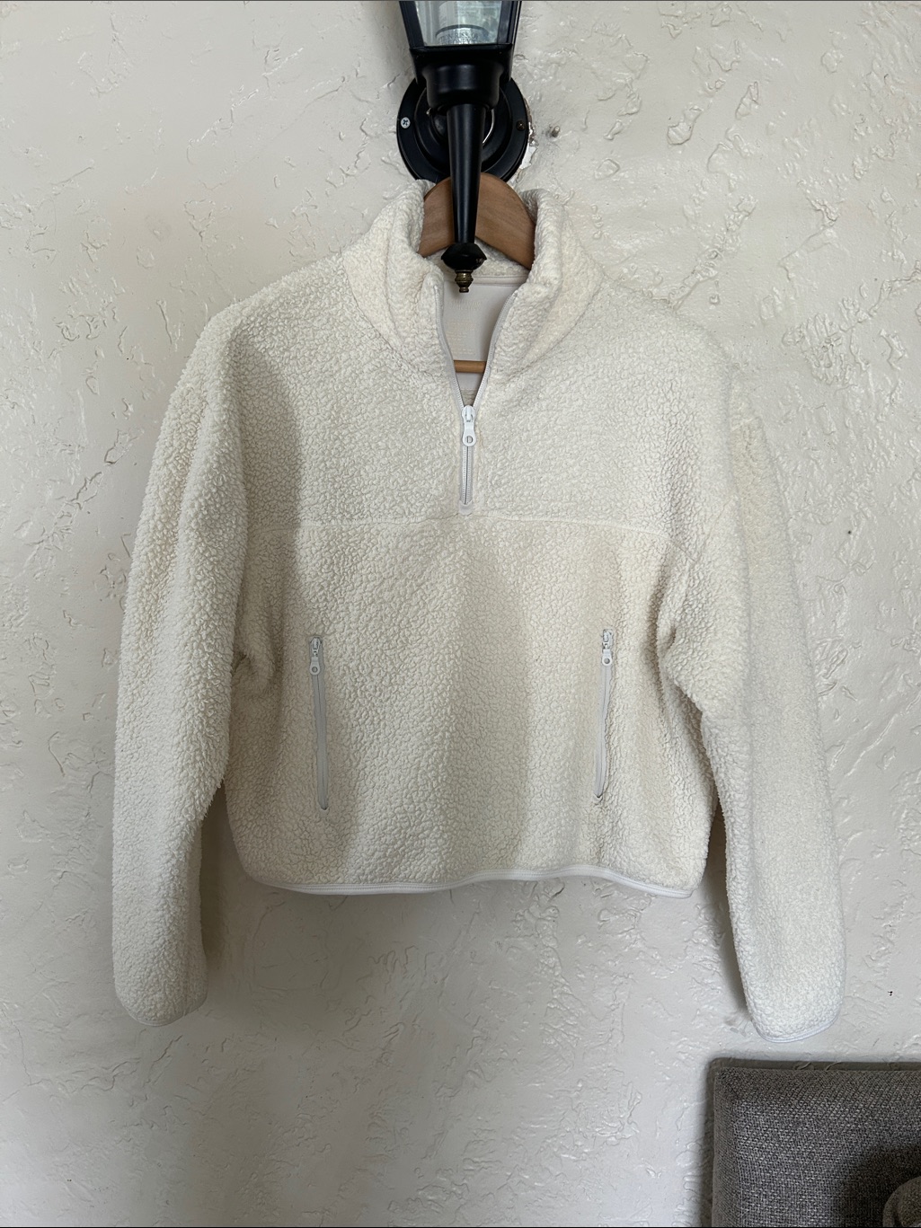 Girlfriend Collective Recycled Half-Zip Fleece In Cream
